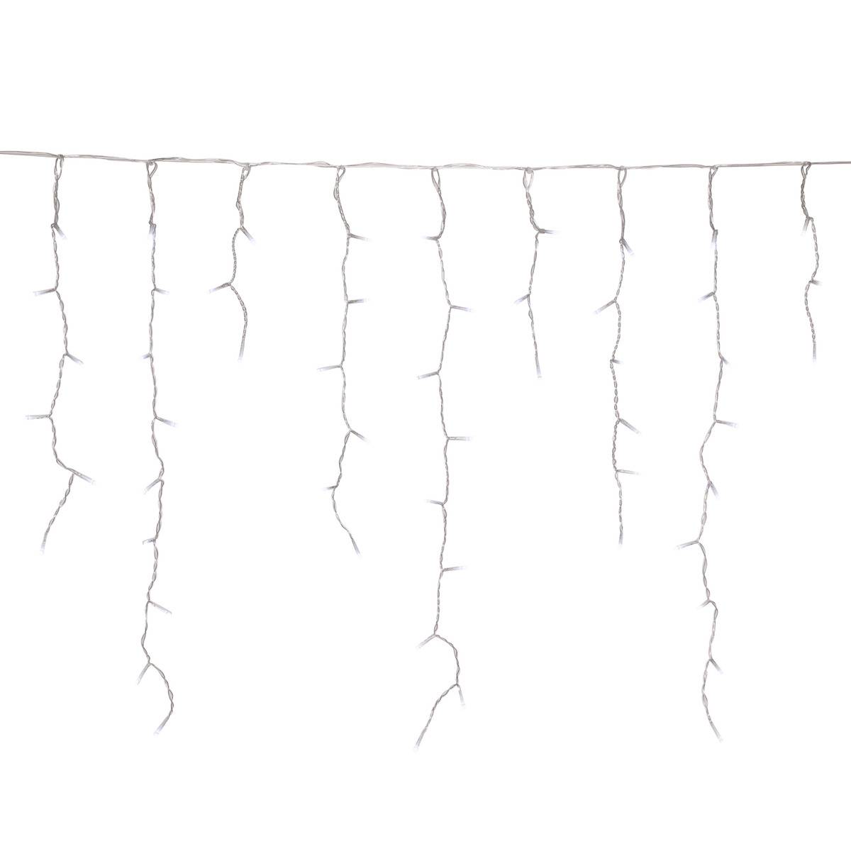 Rideau lumineux stalactite d'extérieur L. 500 cm 300 LED blanc froid 13 fonctions sur secteur blanc froid, FEERIC LIGHTS & CHRISTMAS