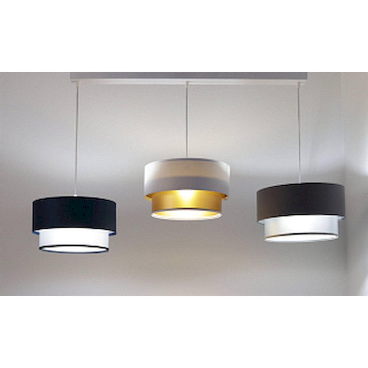 Suspension rectangulaire, DUO ELLEGANT gris satin argenté, BPS KONCEPT