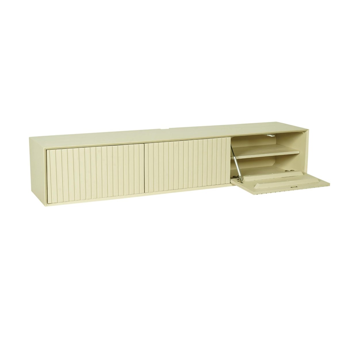 Meuble TV suspendu 3 portes CORTINA beige, PIER IMPORT