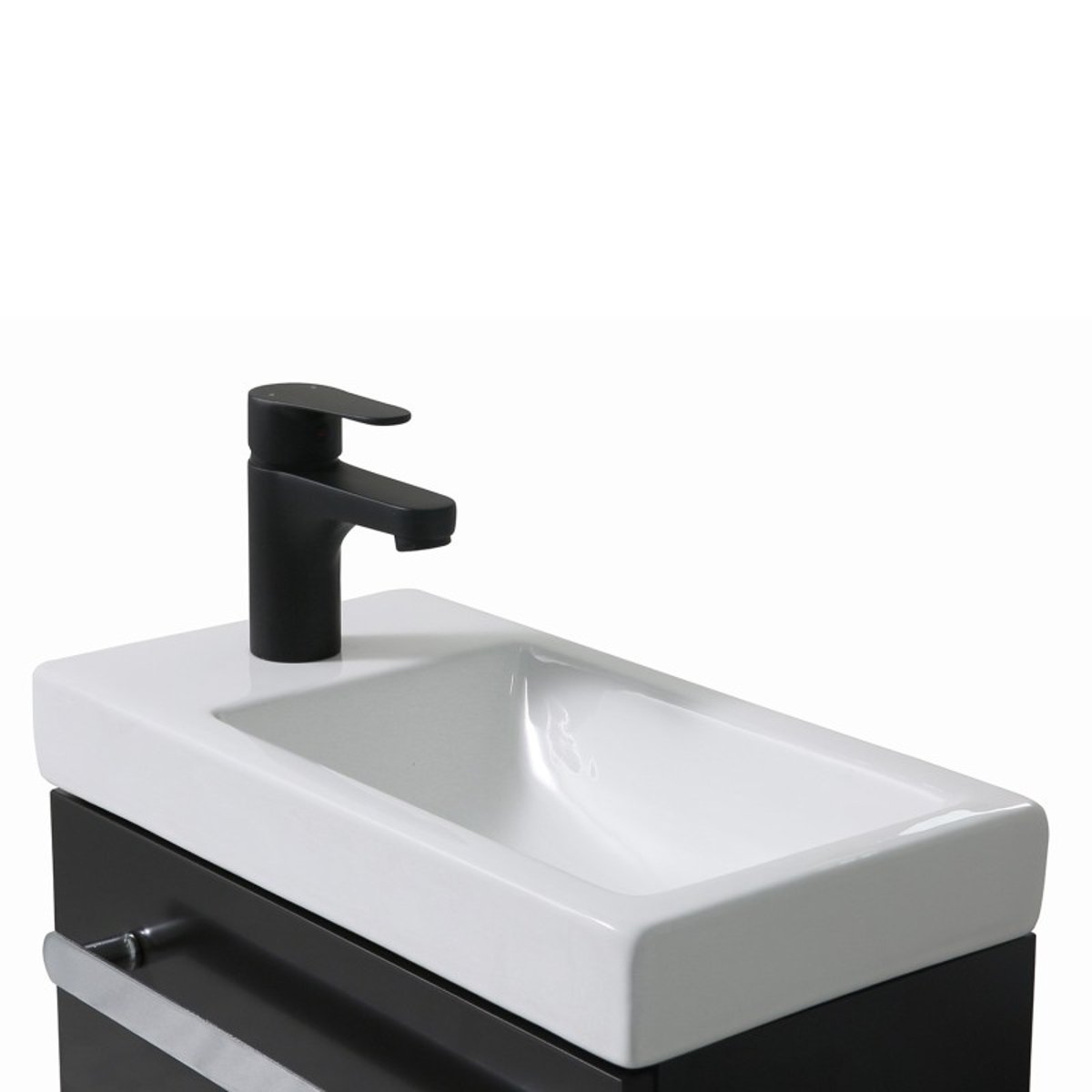 Ensemble lave-mains + miroir + robinet NEVADA noir carbone, MOB IN