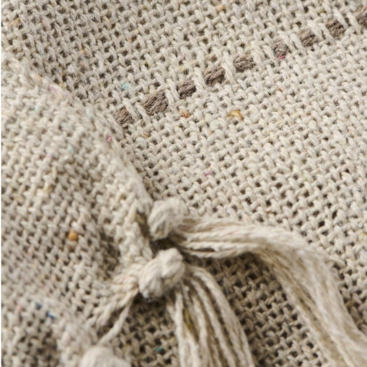 Dessus de lit coton franges crème, IB LAURSEN