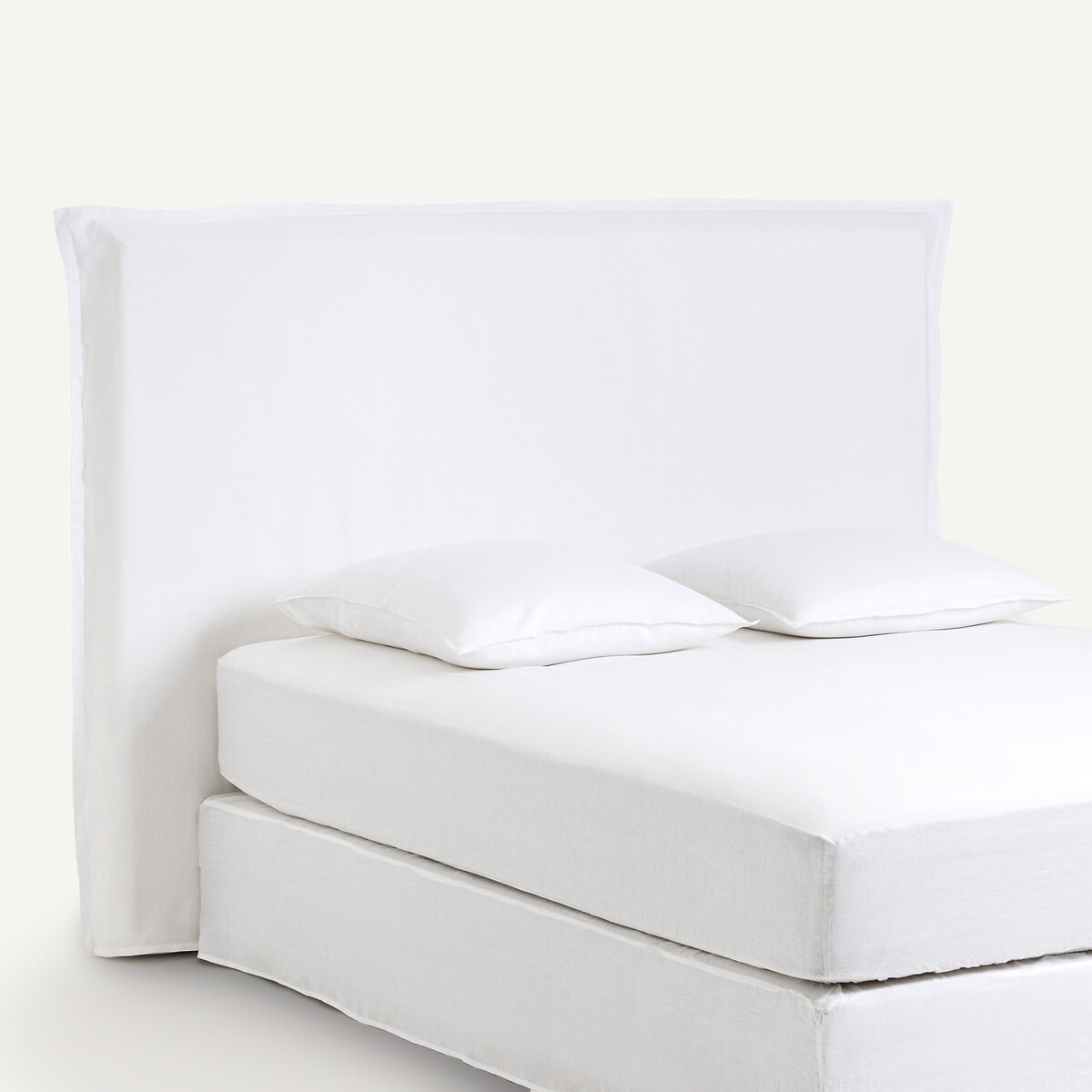 Cobertura em linho lavado para cabeceira de cama, altura 135 cm, SANDOR branco, AM.PM