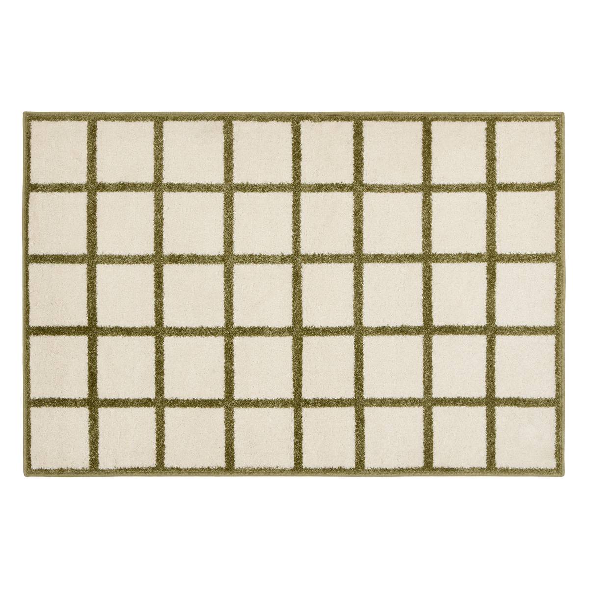Tapis Anita rectangulaire 100x150cm damier vert, ATMOSPHERA