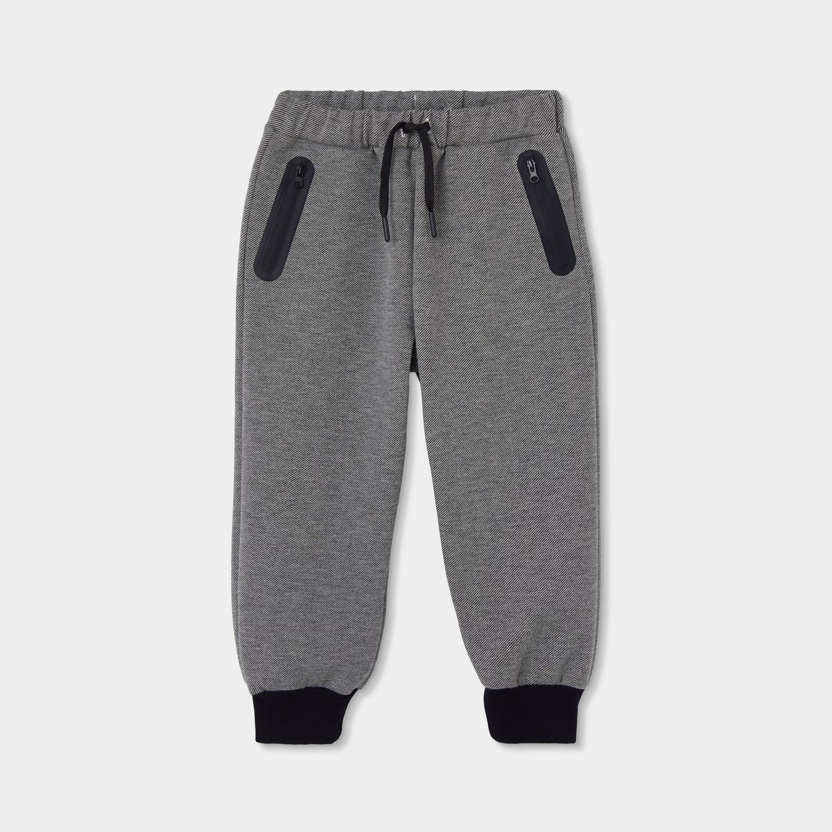 Pantalon garçon en maille avec poches zippées noir, BOBOLI