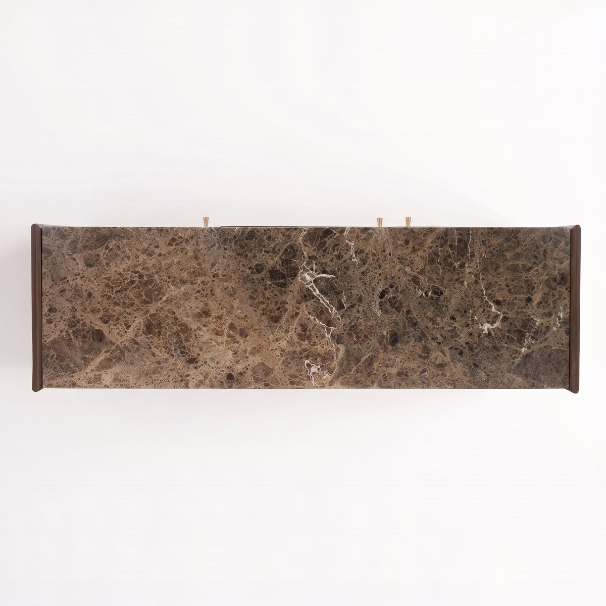 Buffet en bois de manguier et plateau en marbre - SANDRO marron foncé, MAISON PAVANE