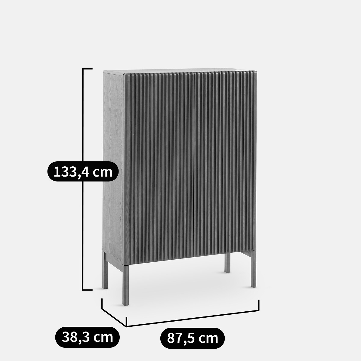 Buffet haut 2 portes Neottie teinté coloris noyer, LA REDOUTE INTERIEURS