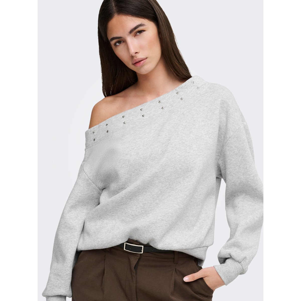 Sweat-Shirt grise - light grey melange, ONLY