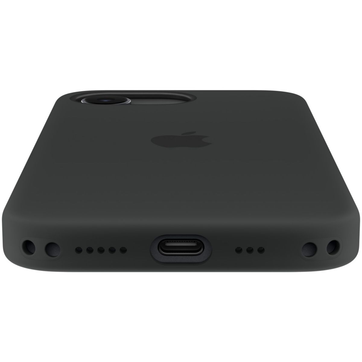 Coque iPhone 17e silicone Magsafe noir couleur unique, APPLE