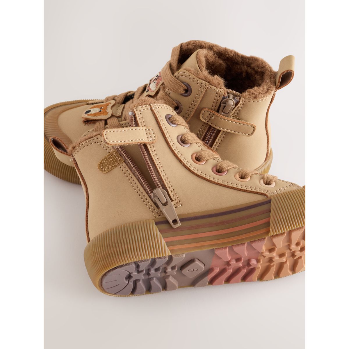 Baskets montantes avec zip renard brun, NEXT
