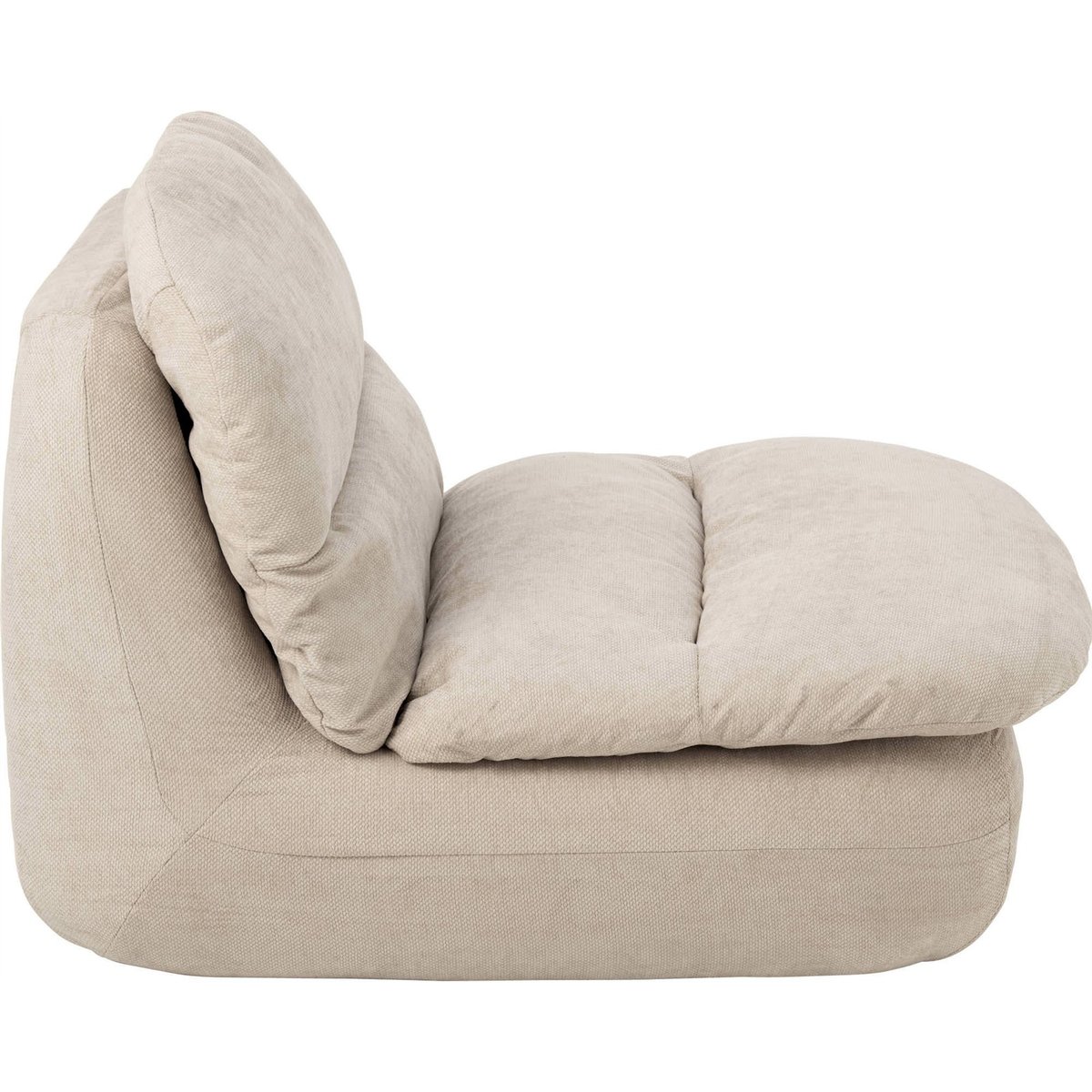 Chaise longue en tissu moelleux compressé écru, RECOLLECTION