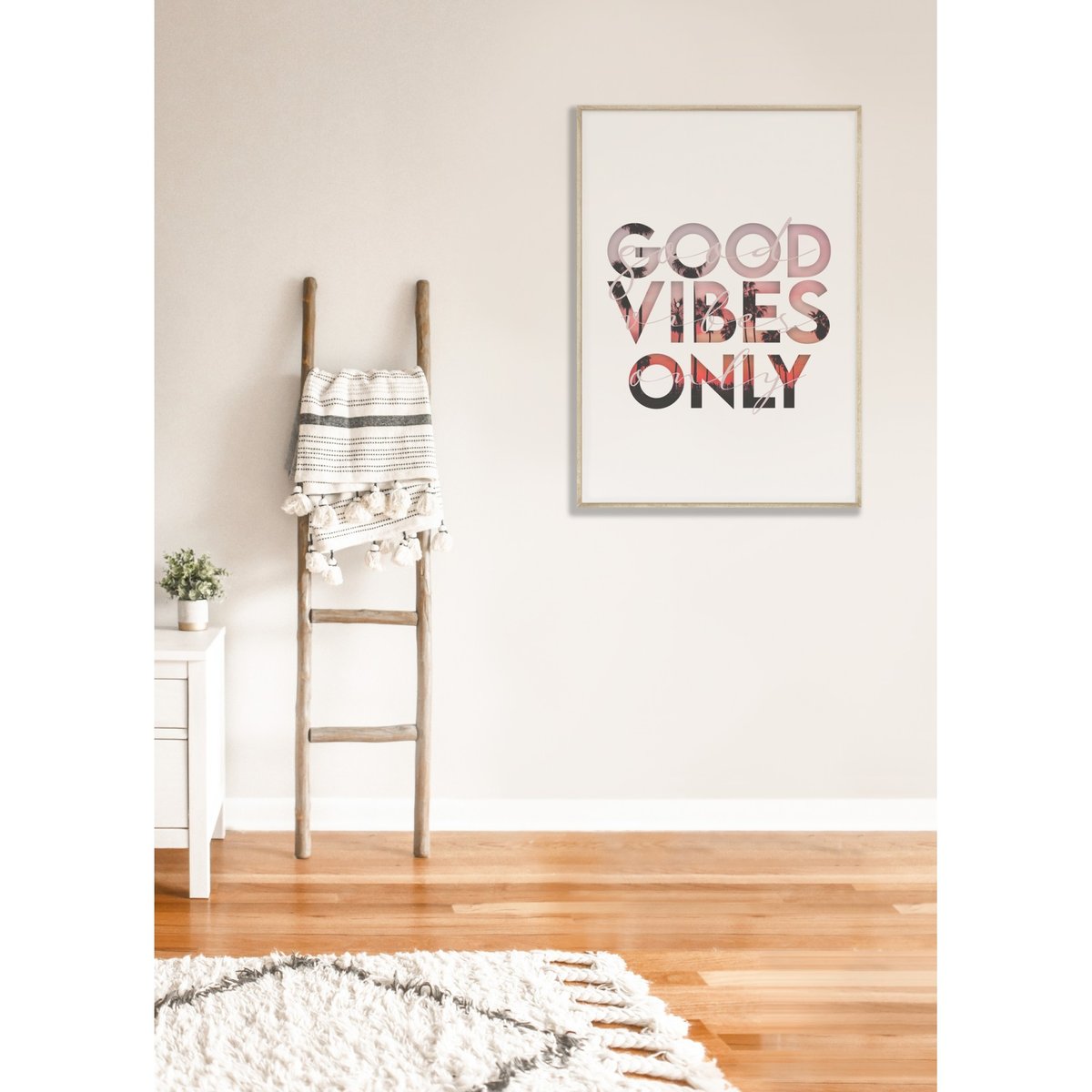 Affiche Good vibes only blanc, L'AFFICHERIE
