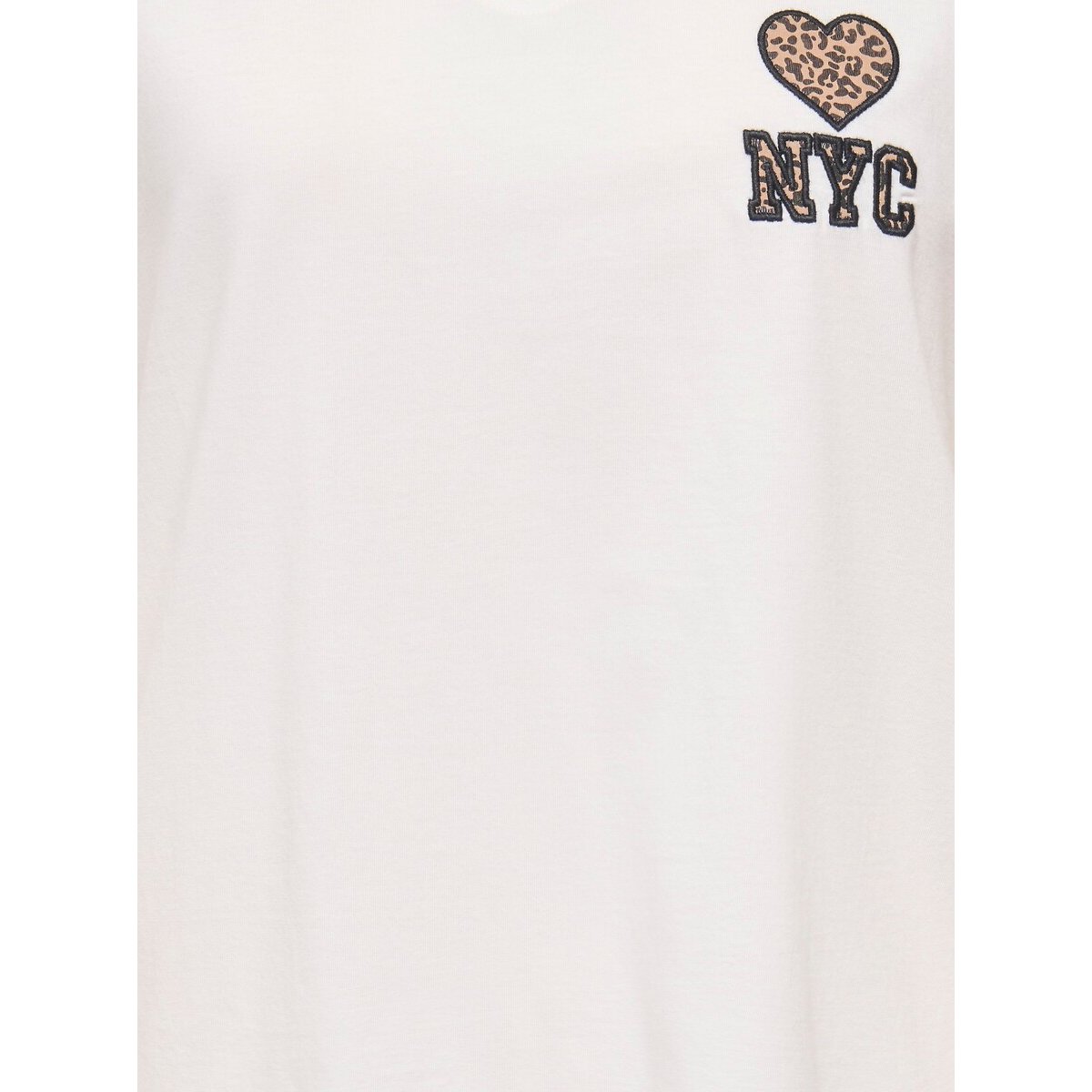 T-shirt manches courtes, détail poitrine blanc, ONLY
