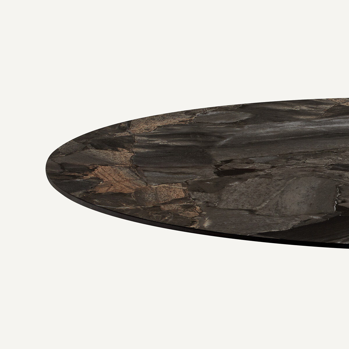 Plateau de table rond et extensible en céramique, diamètre 135 à 180 cm, EXTENDO céramique marbre anthracite, AM.PM