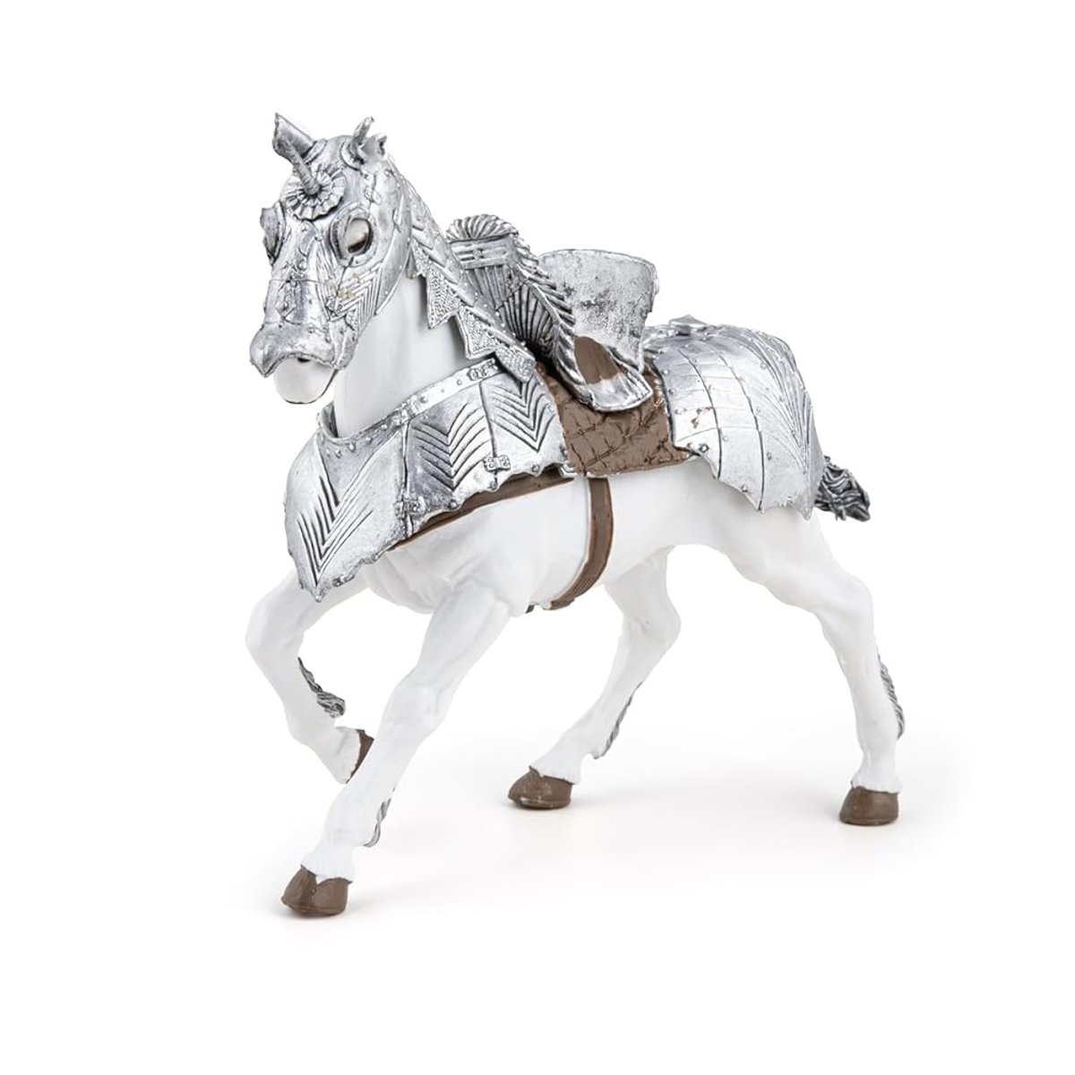 Figurine Cheval en armure gris, PAPO