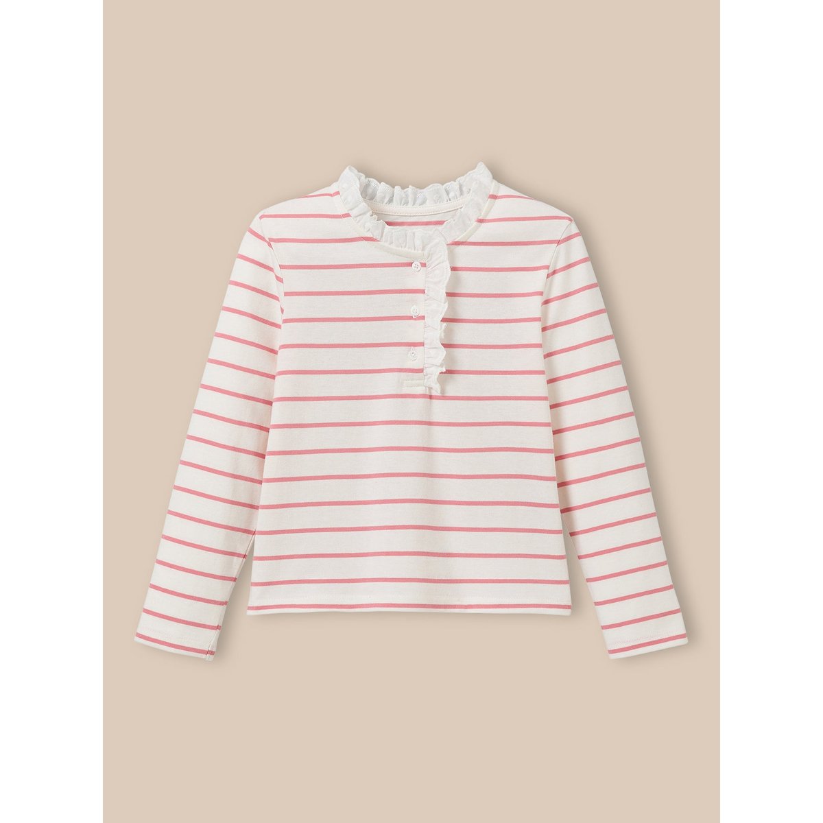 T-shirt en coton biologique - Collection JUNIOR rayure rose, CYRILLUS