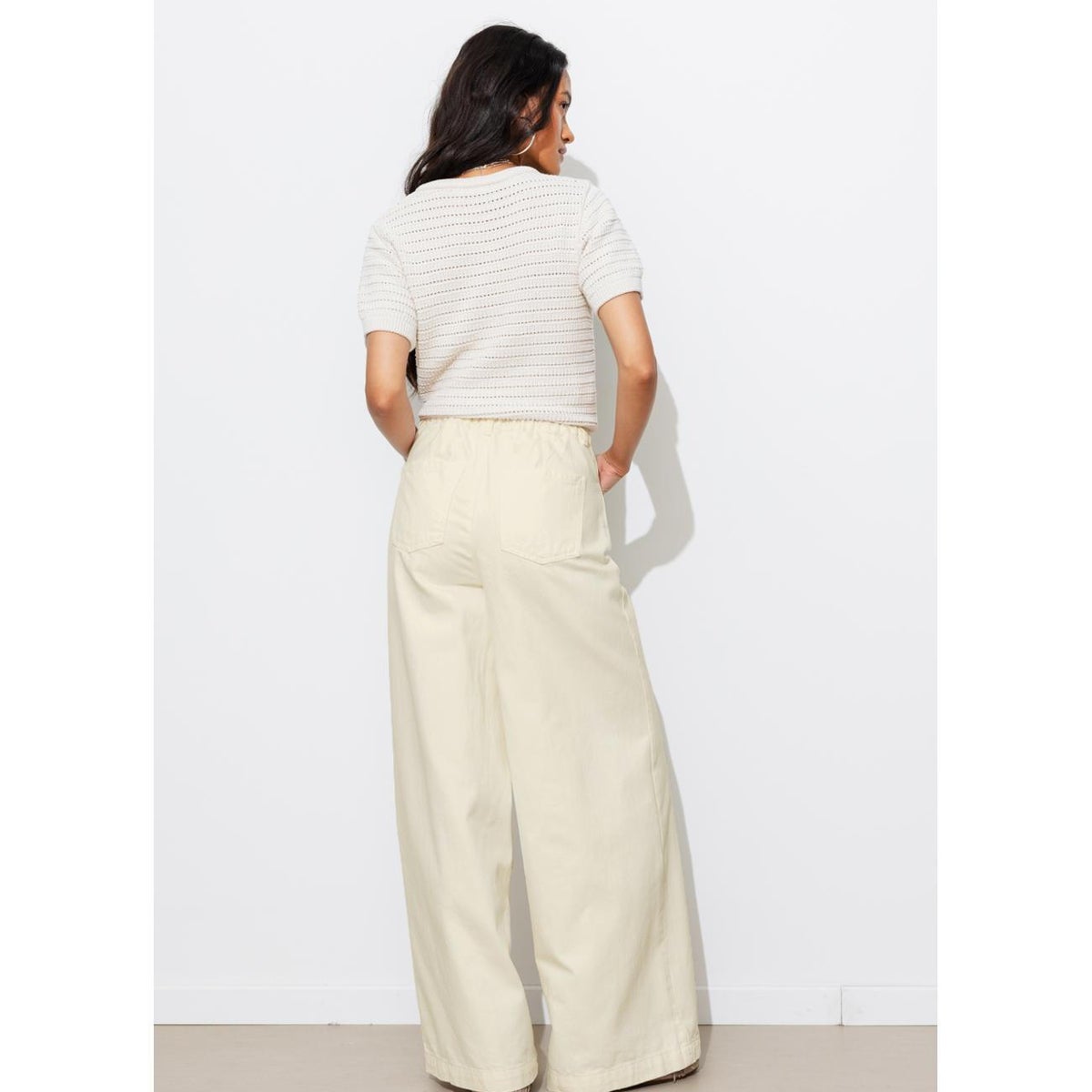 CESAR pantalon large ecru, PROMOD