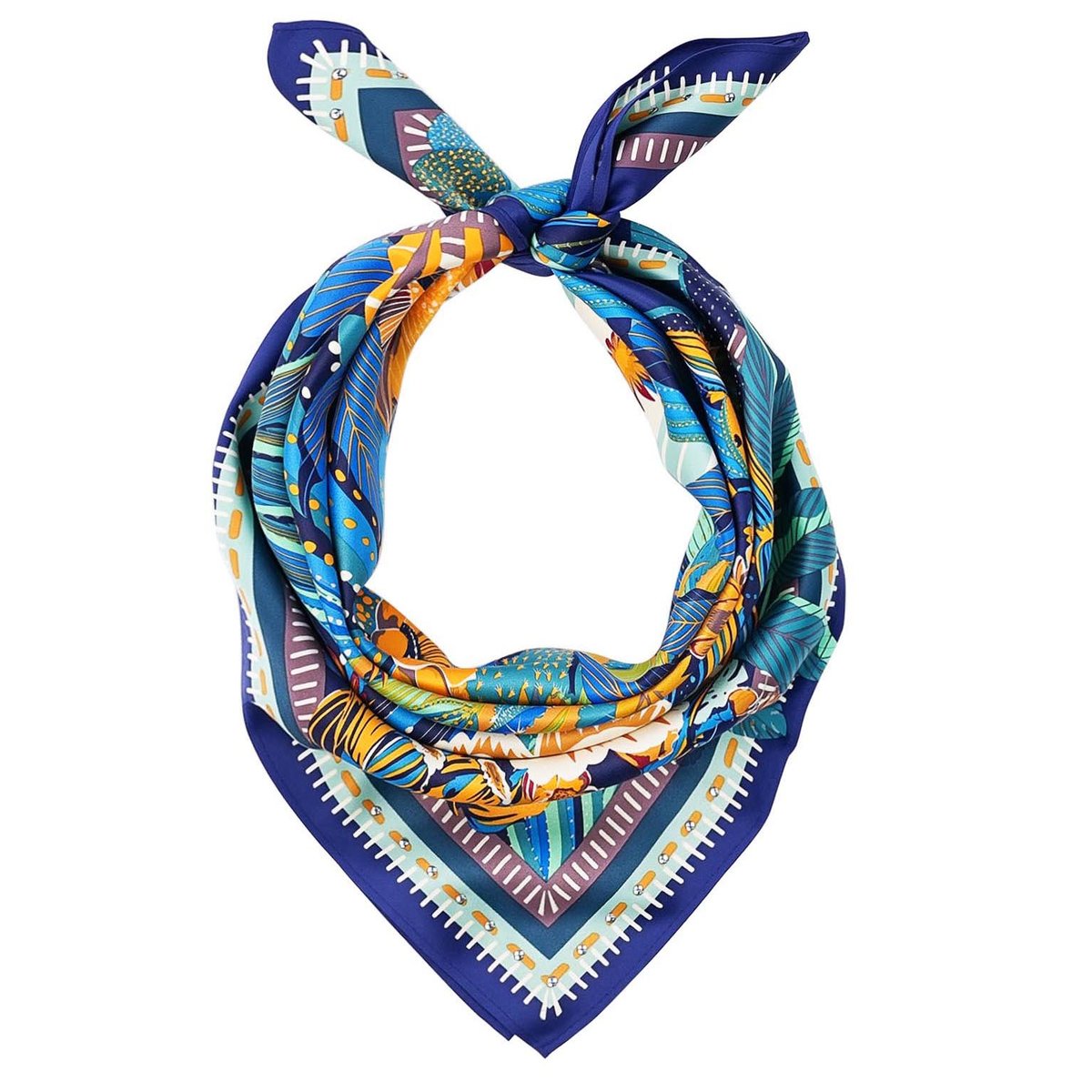 Mini Foulard à motifs CACTUS bleu, WILD