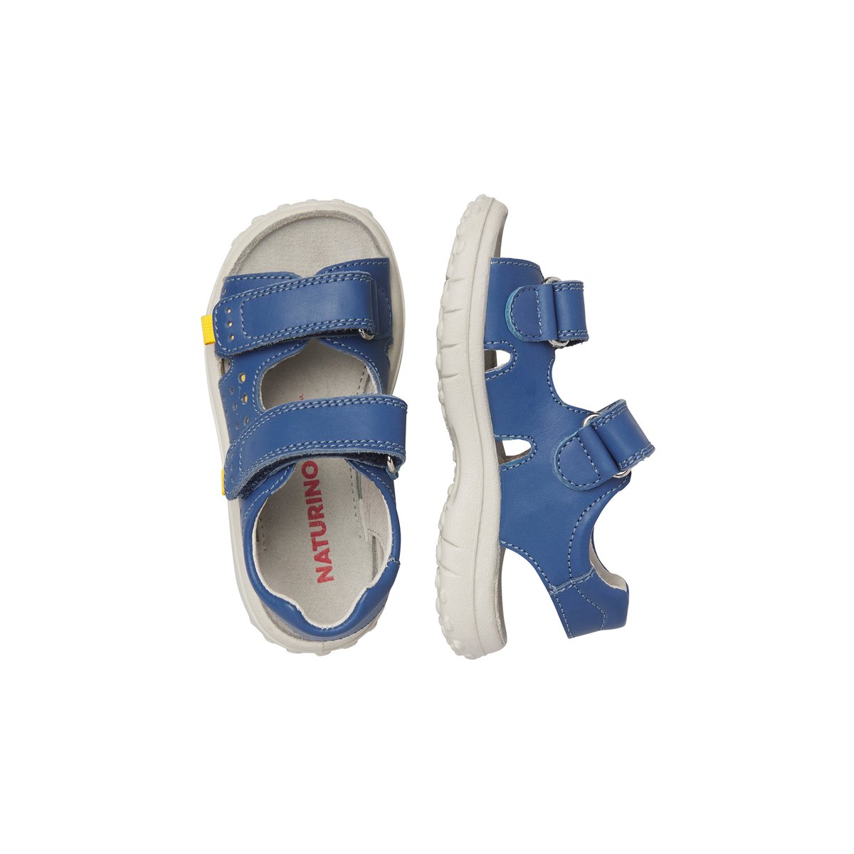 Sandales en cuir DUMIKI bleu-jaune, NATURINO