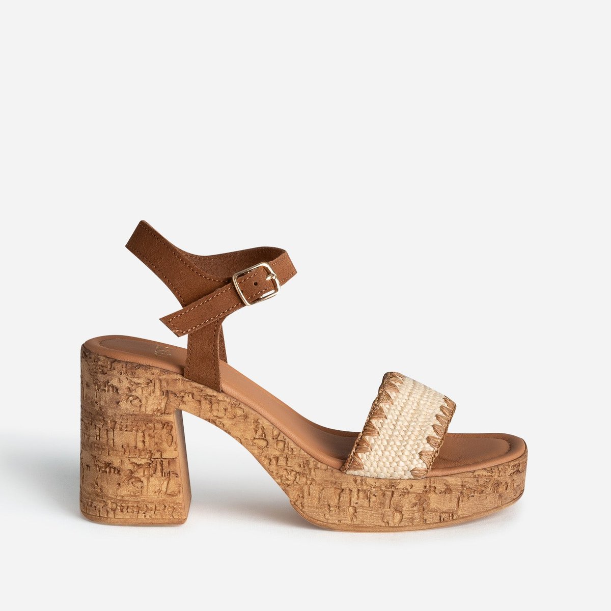 Sandale À Talon en cuir GERDINIA camel, TEXTO