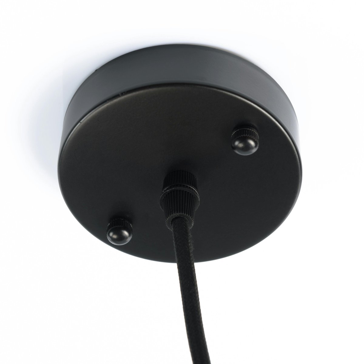 Suspension ronde 65cm en rotin et teck FOLELLI ecru, PIER IMPORT