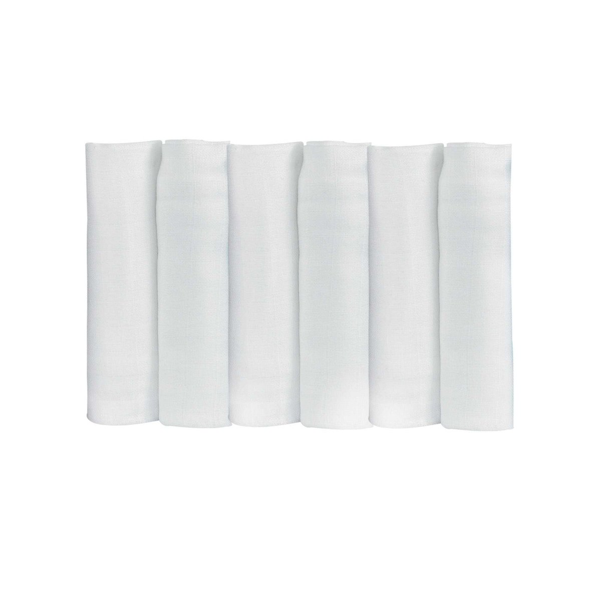 Lot de 6 langes bébé - Blanc uni 70x70cm v019845, TROIS KILOS SEPT