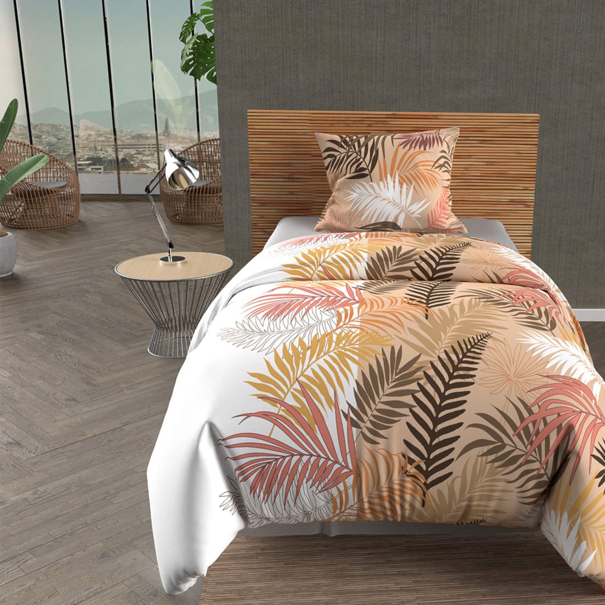 Parure de lit Jungle blanc, SOLEIL D OCRE
