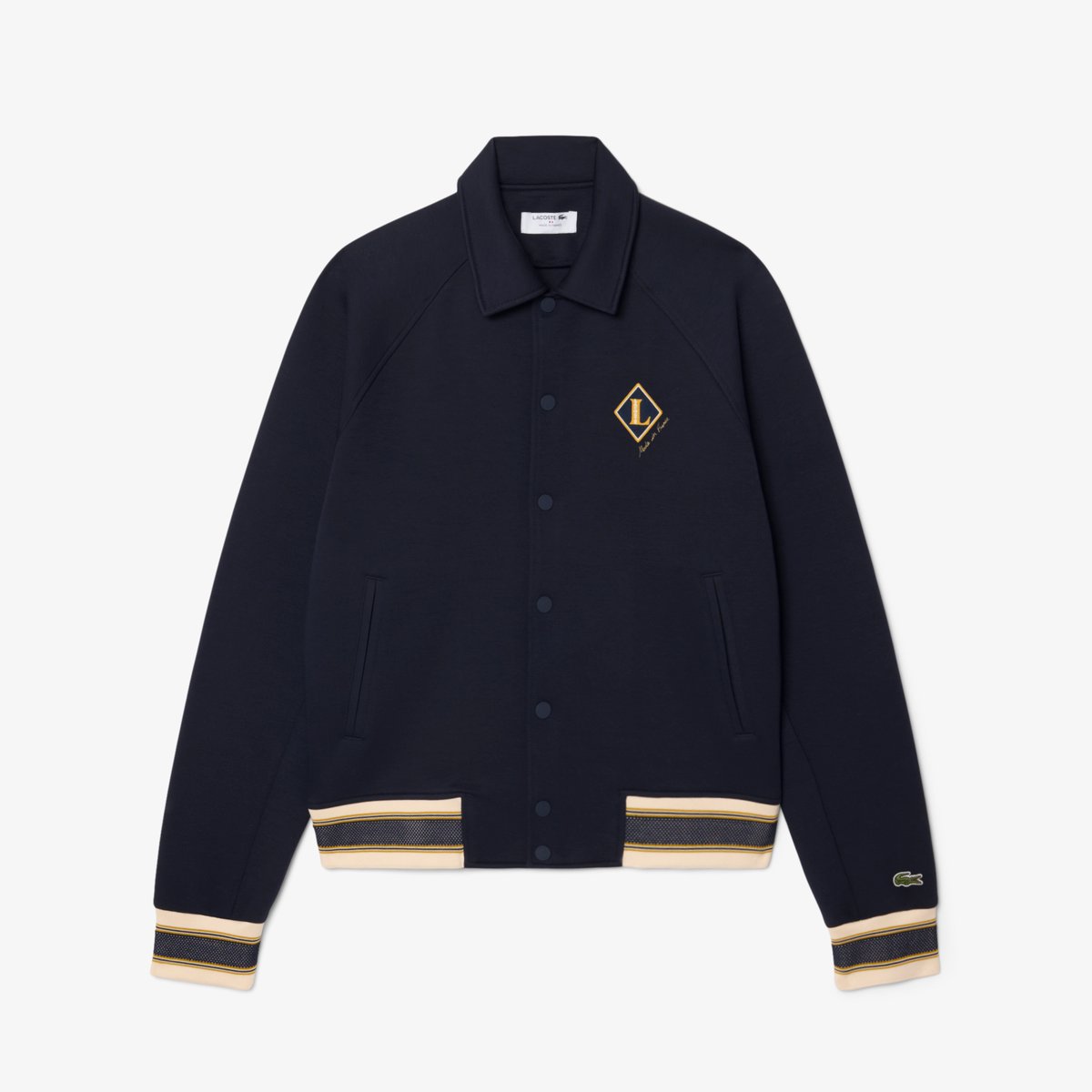 Veste varsity fabriquée en France badge bleu-mxq, LACOSTE