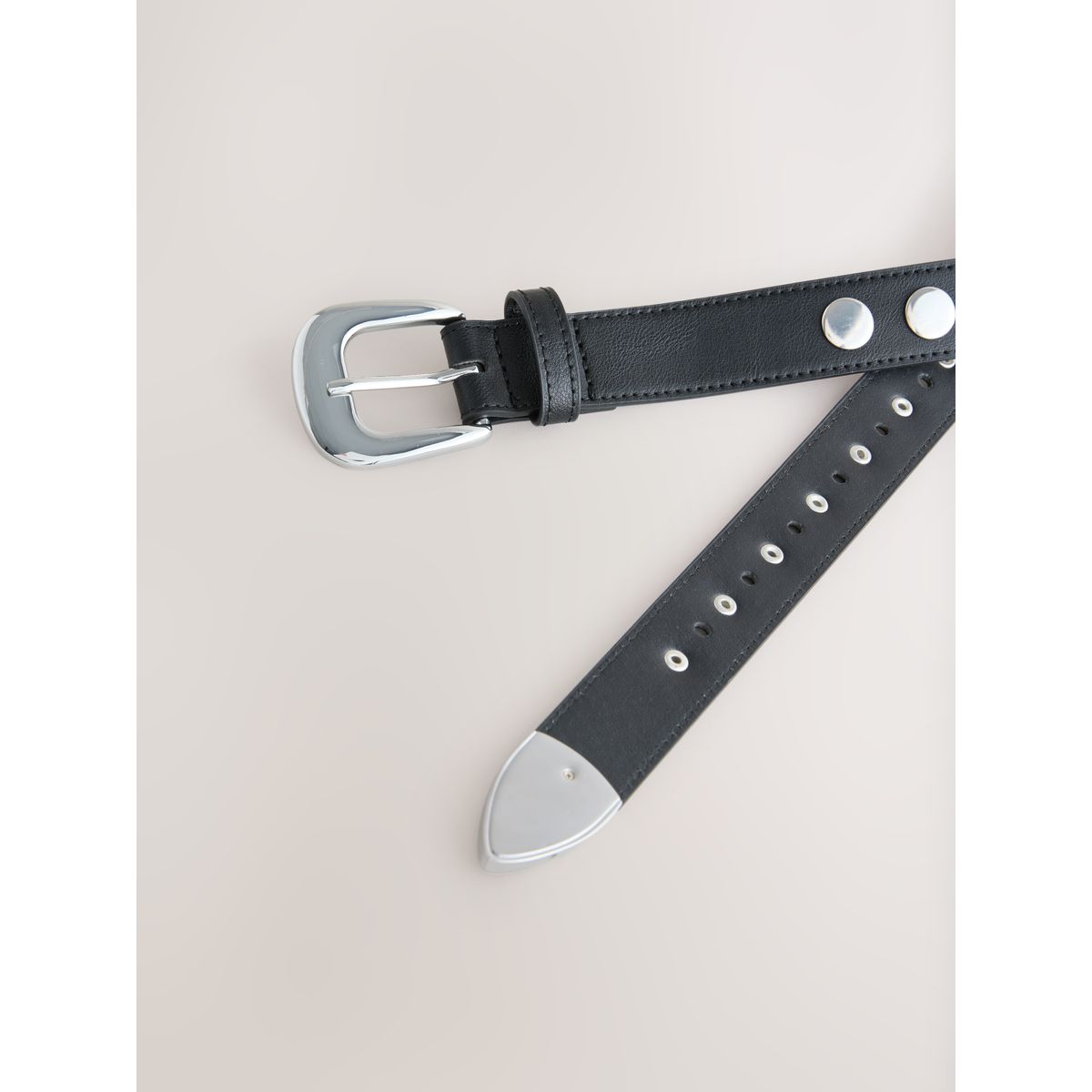 Ceinture regular à clous noir, NEXT