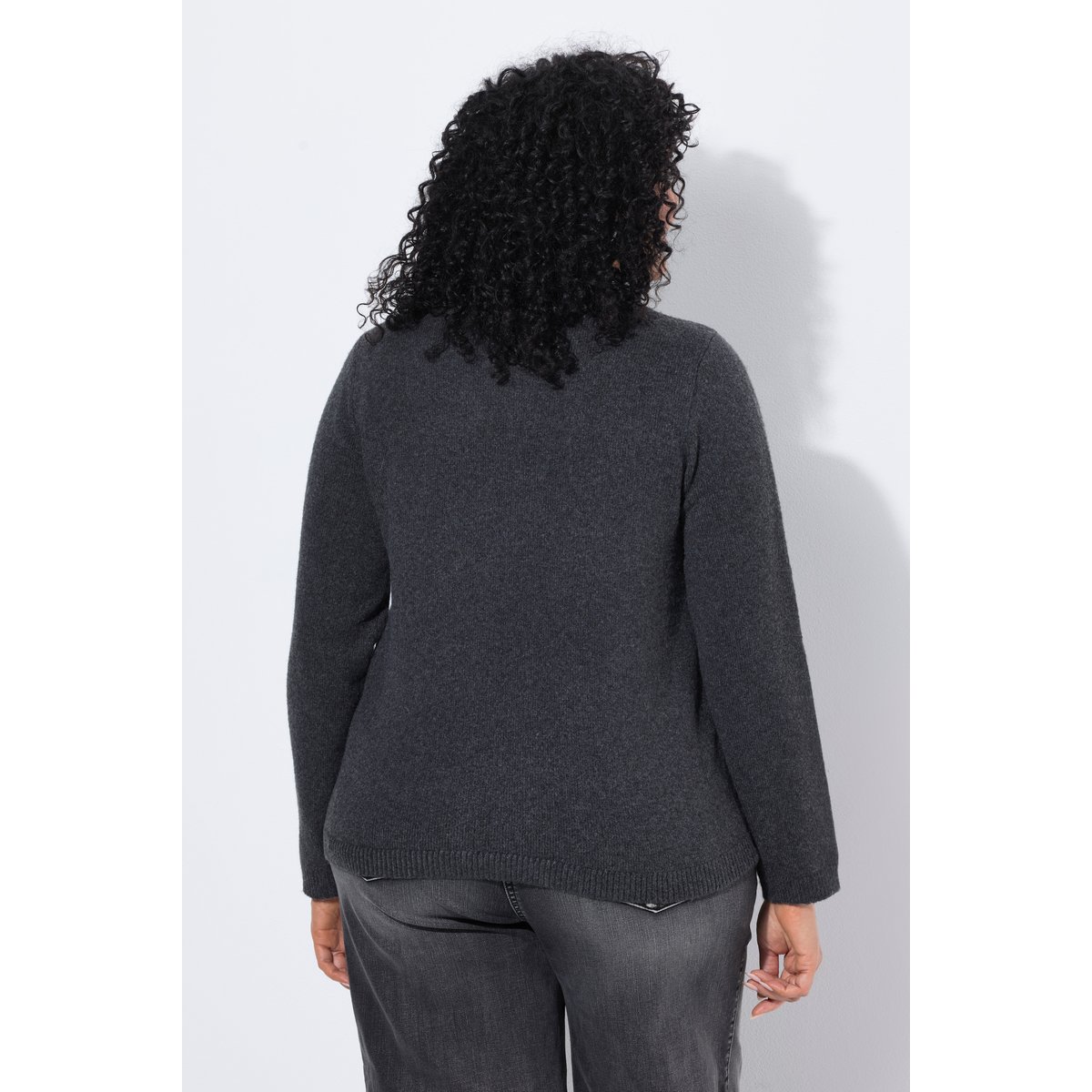 Pull motif losanges à paillettes chiné gris moyen, ULLA POPKEN