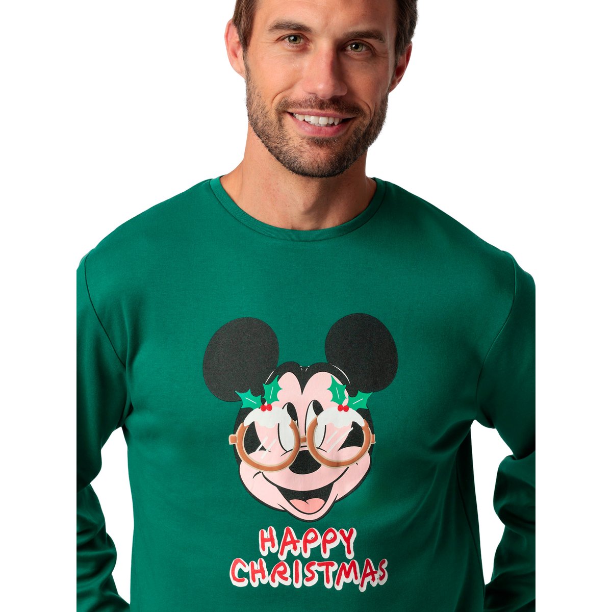 Pyjama pantalon top manches longues Party Friends Disney vert, ADMAS