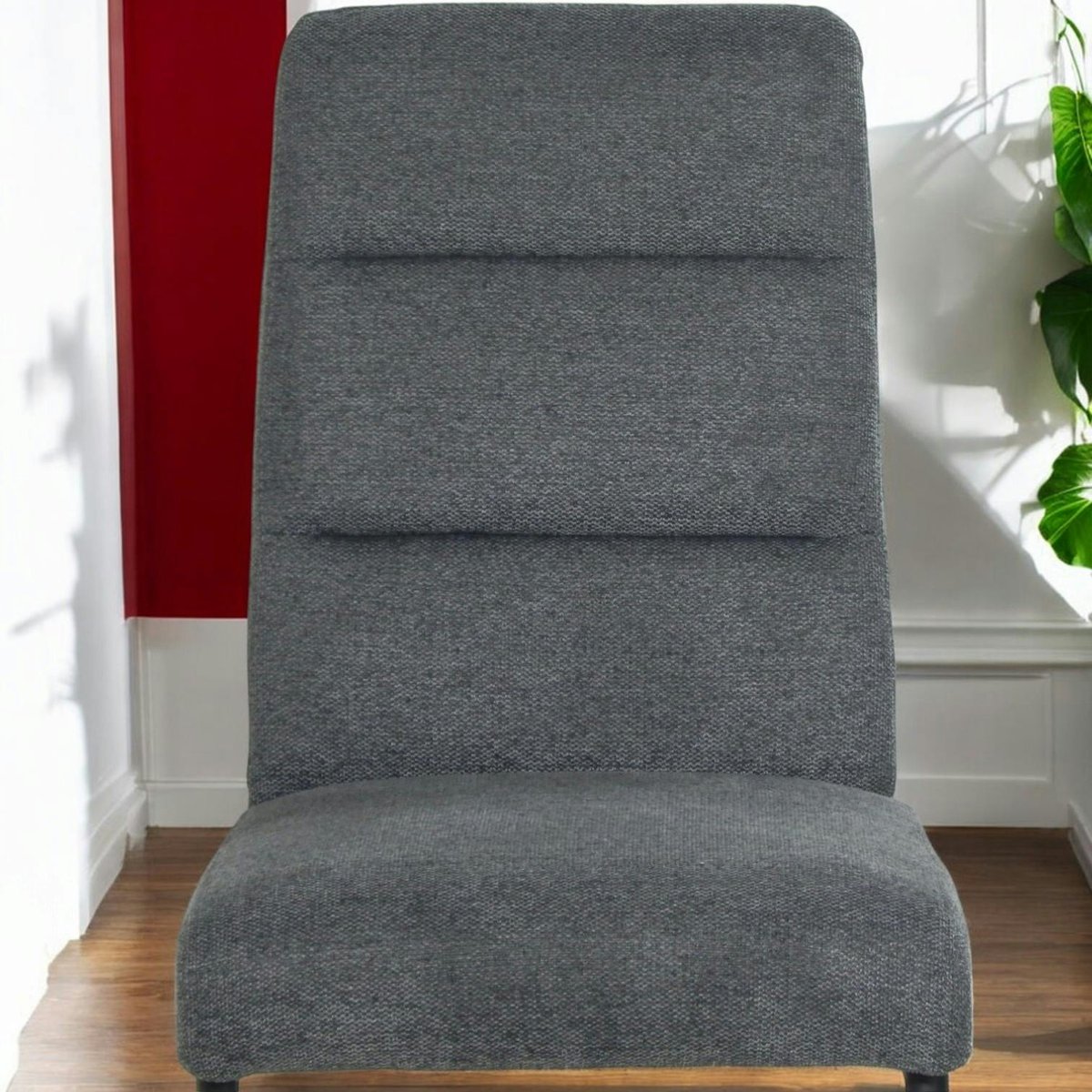 Chaise à dossier haut en tissu anthracite (lot de 2) LOMBARDIE anthracite, PIER IMPORT