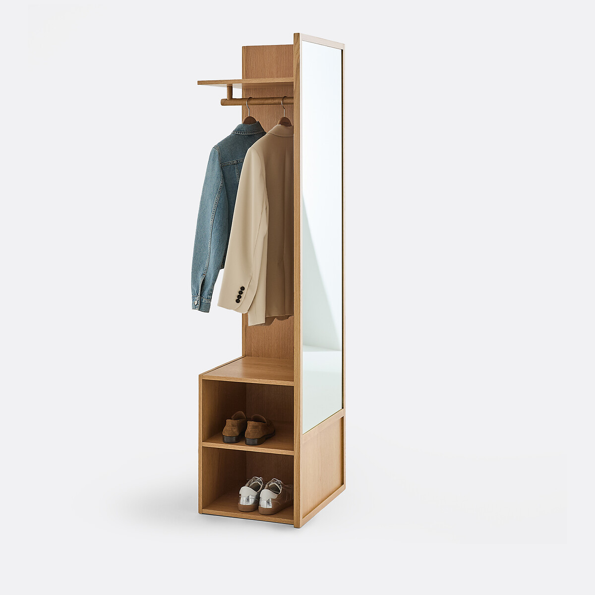 Vestiaire d'entrée réversible avec miroir, Senssia plaqué chêne, LA REDOUTE INTERIEURS