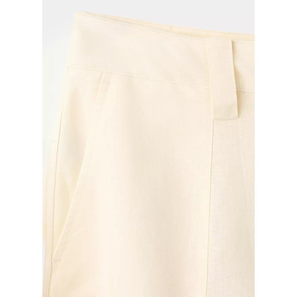 Pantalon balloon en lin écru, MANGO