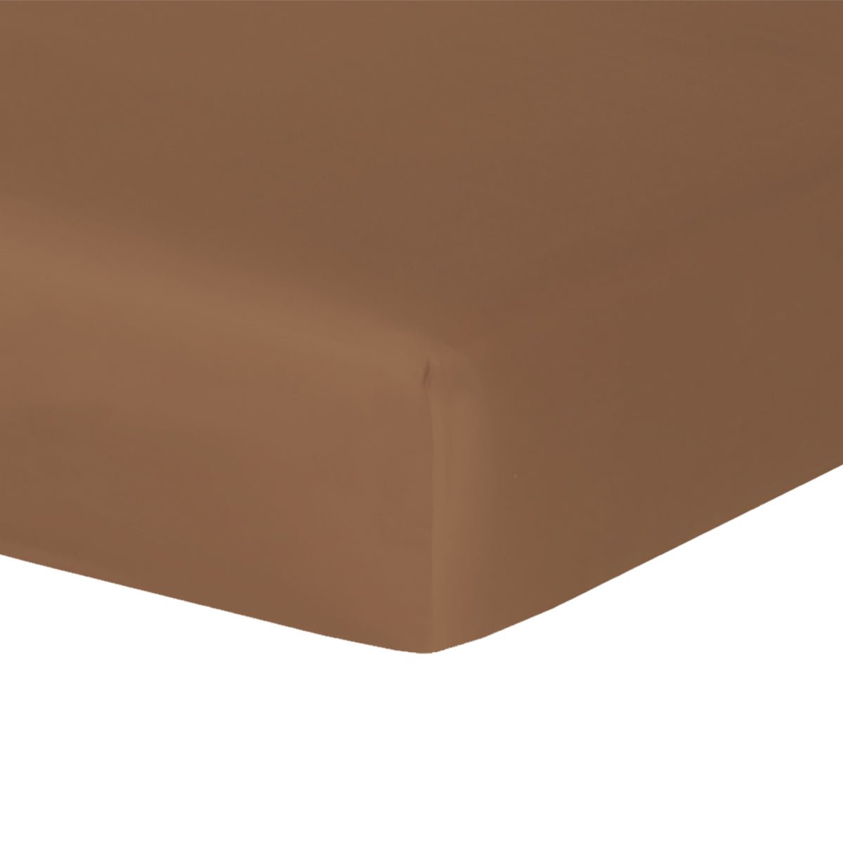 Drap housse satin de coton JULIA caramel, FEBRONIE