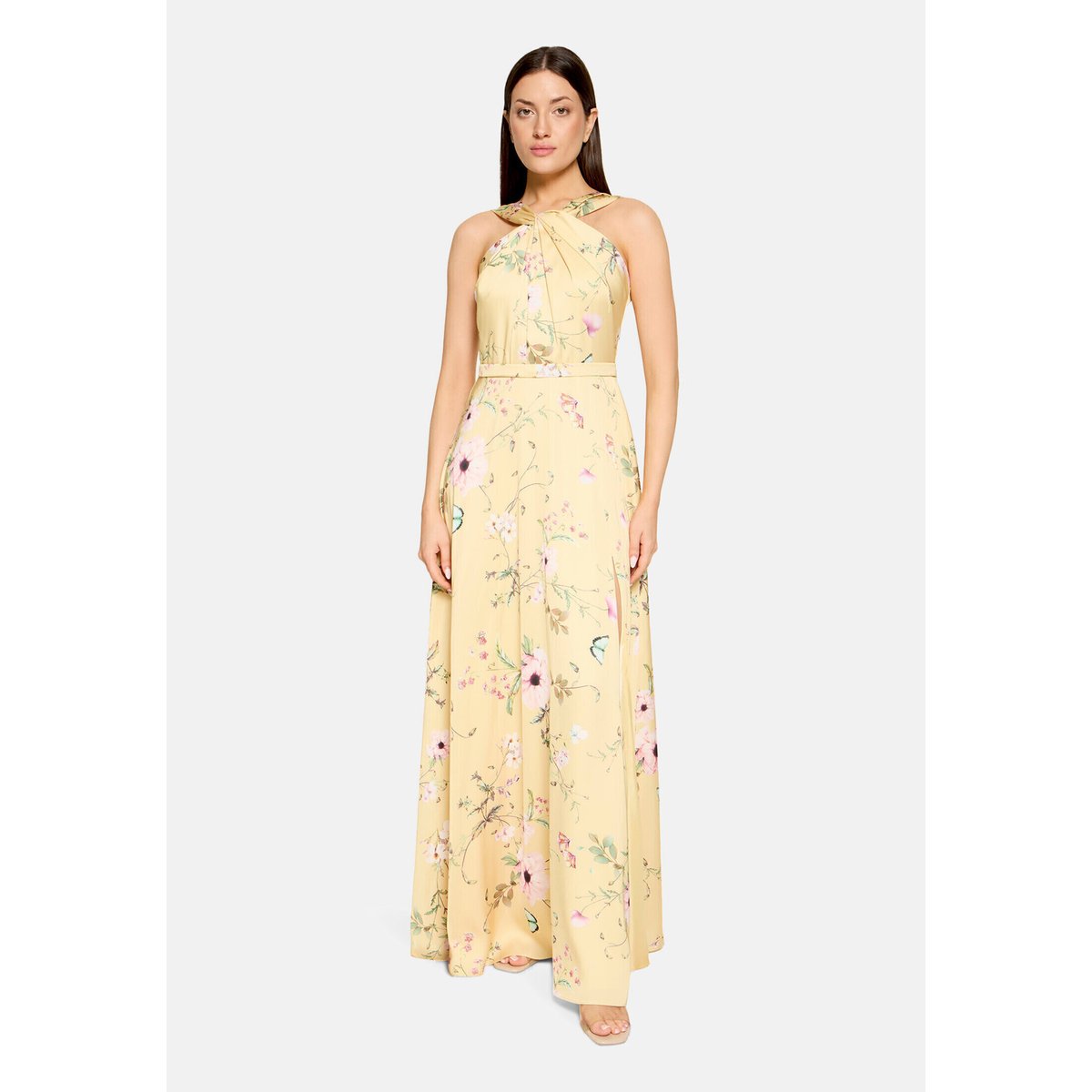 Robe de soirée à imprimé à fleurs yellow/rosé, VERA MONT