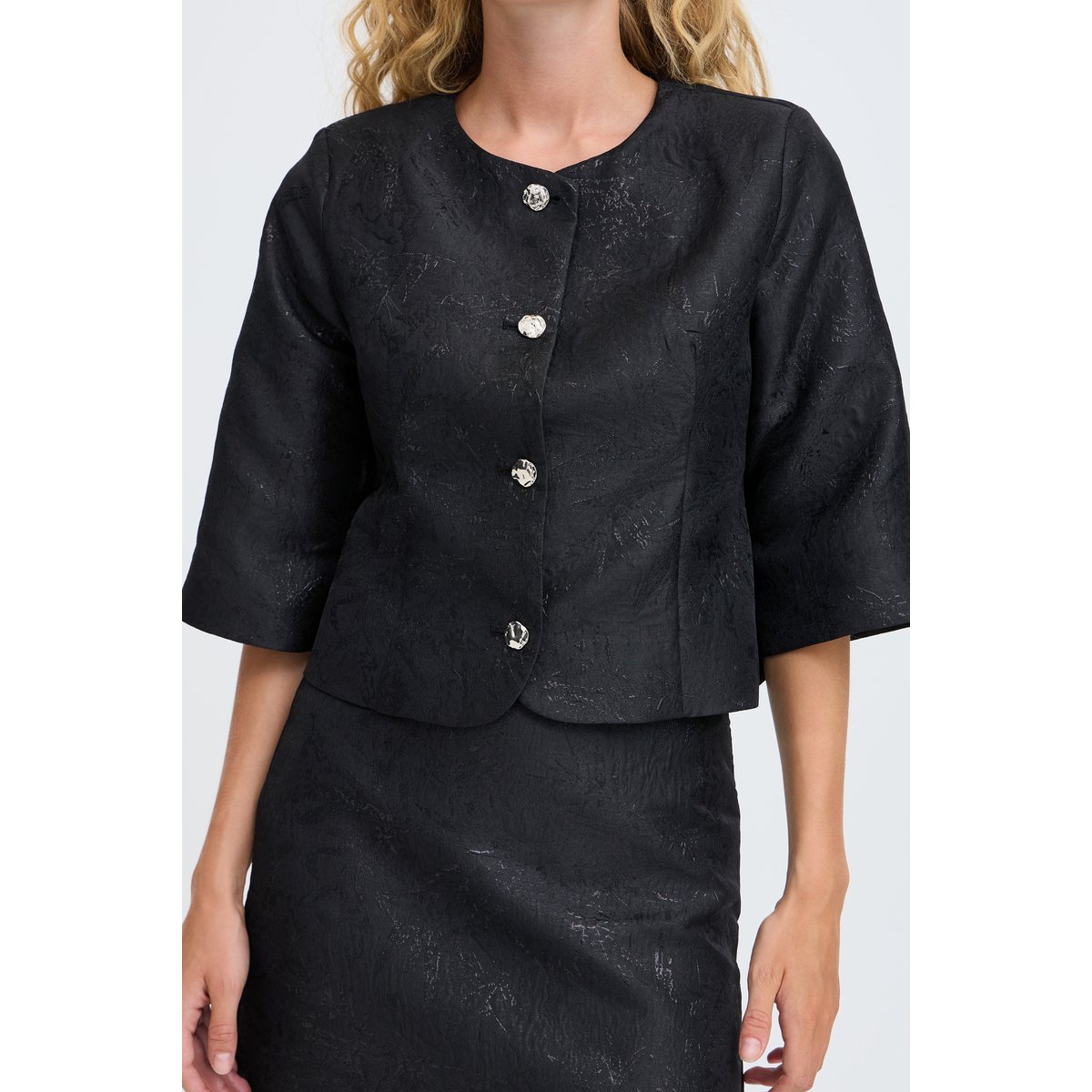 Veste noir bydrea shine floral, B.YOUNG