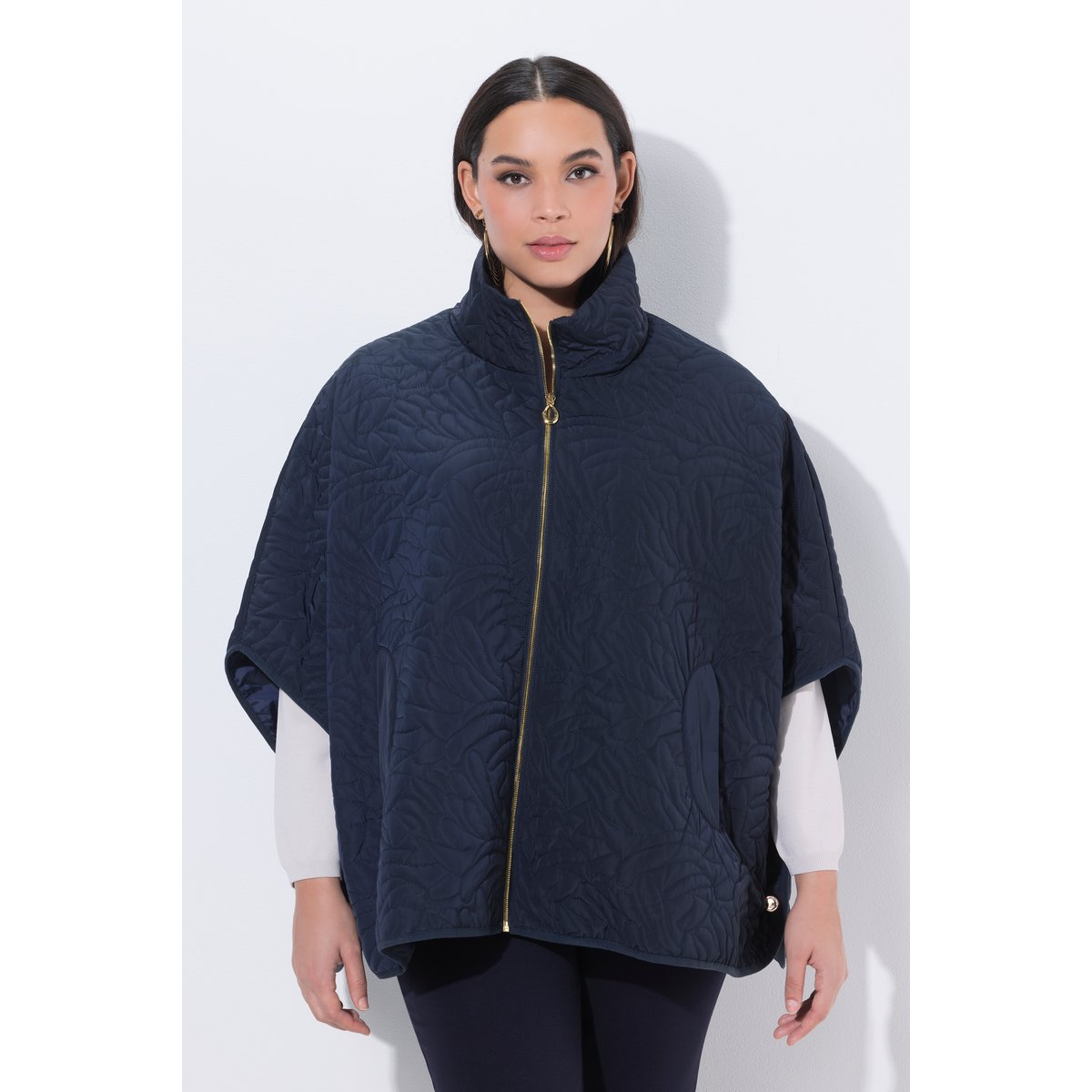 Poncho matelassé oversize marine foncé, ULLA POPKEN