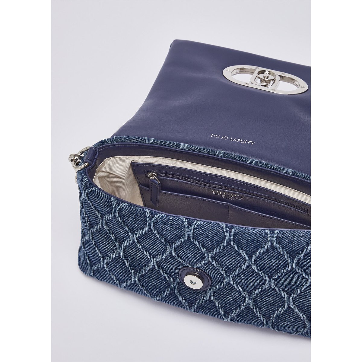 Sac LaPuffy moyen en denim denim bleu, LIU JO