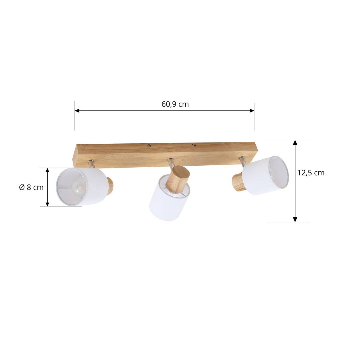 Spot en bois moderne, Wanessa bois clair, blanc, LINDBY