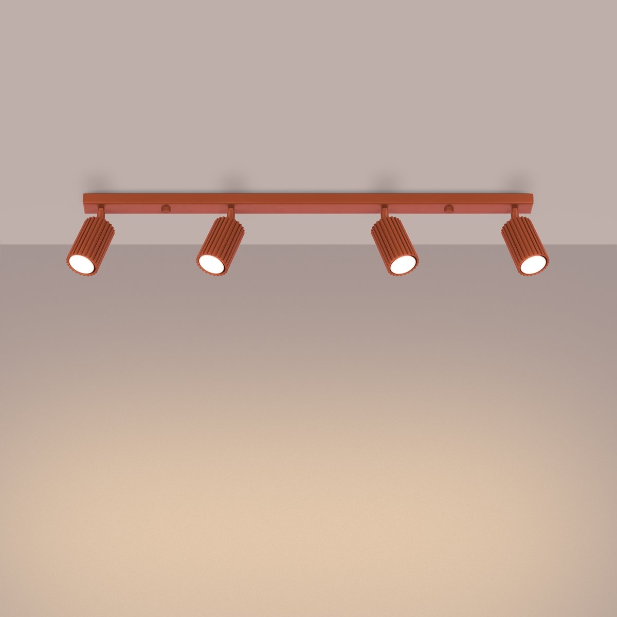 Plafonnier Aluminium Ocre Rouge GU10 4 Karbon Line rouge, EDEN
