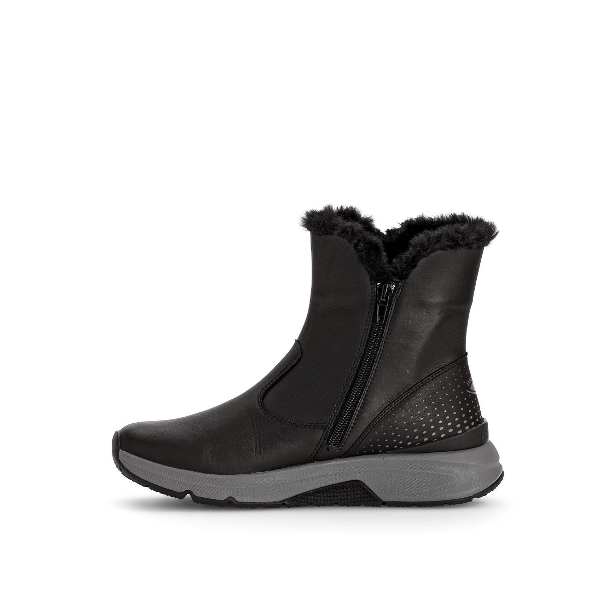 Bottines en cuir à talon compensé noir, GABOR