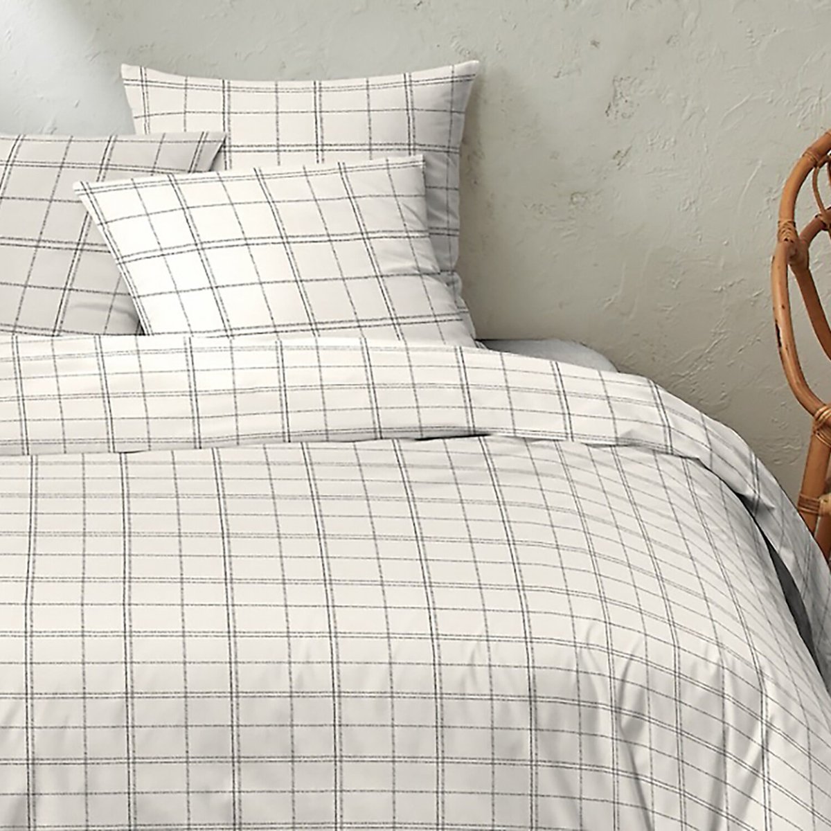 Parure housse de couette en coton imprimée, Prades noir, C DESIGN HOME TEXTILE