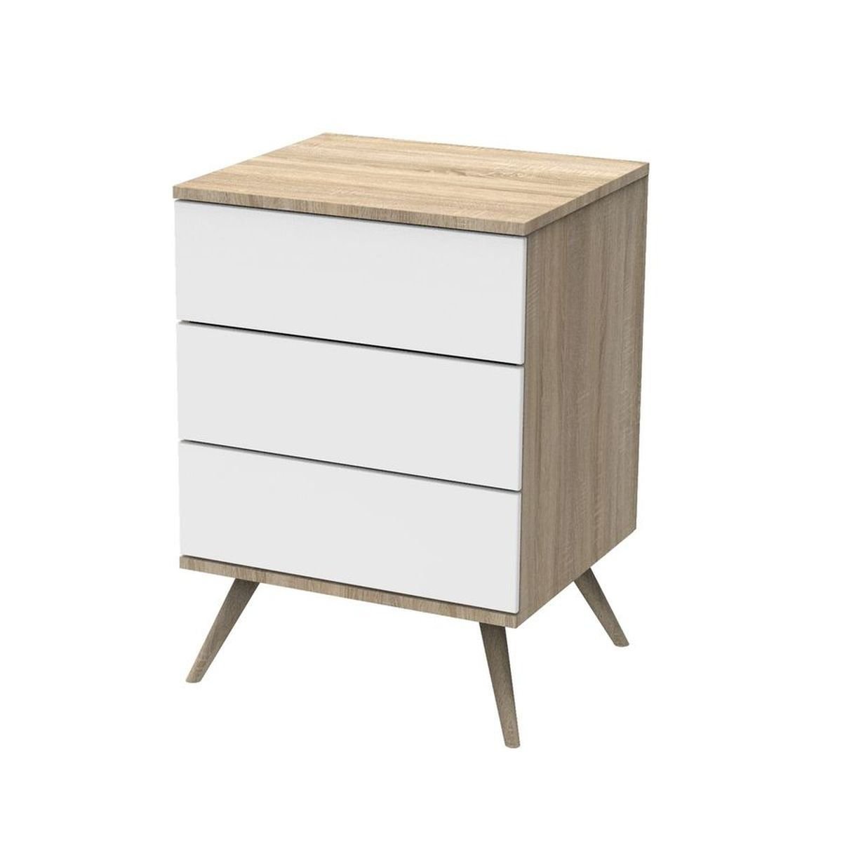 Commode 3 tiroirs en bois blanc, SAUTHON