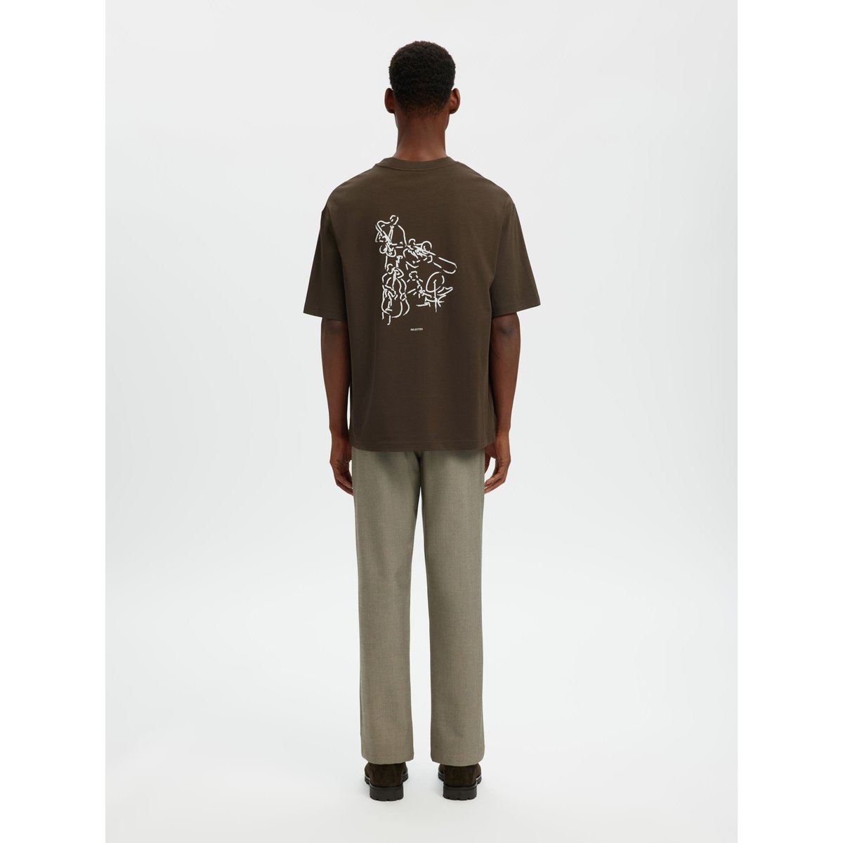 T-Shirt Ras Du Cou marron - delicioso, SELECTED