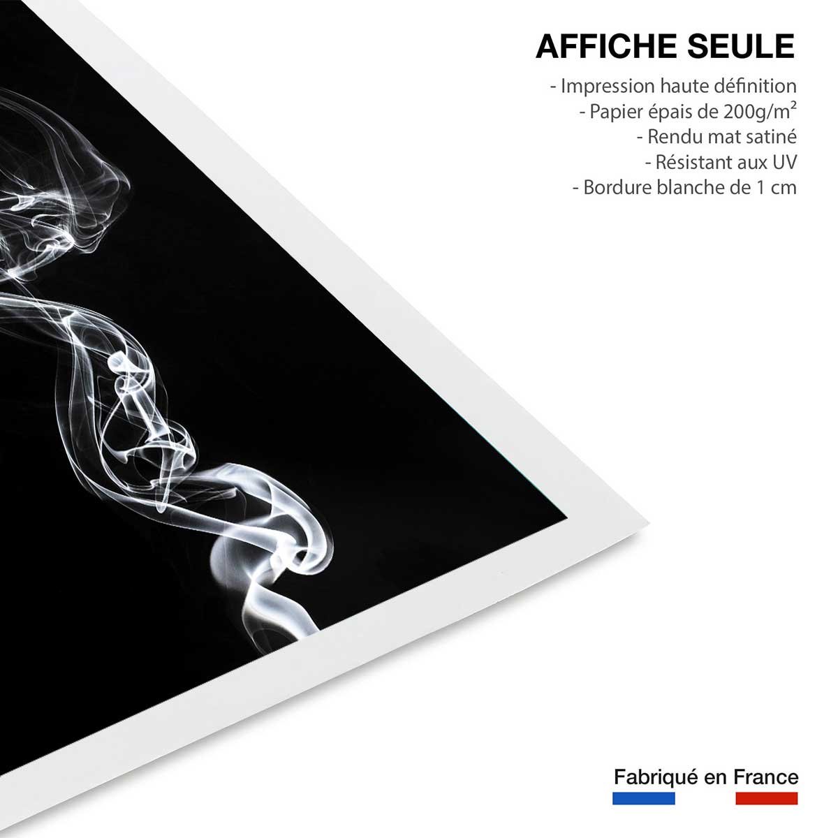 Poster white smoke medusa affiche seule, HEXOA