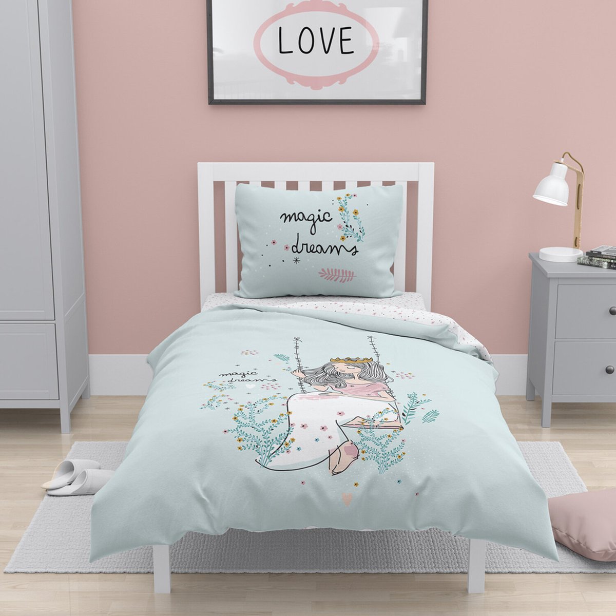 Parure de lit enfant coton, Magic bleu, C DESIGN HOME TEXTILE