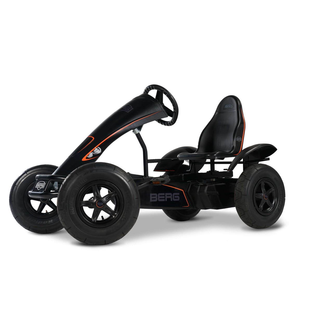 Kart à Pédales pour Enfants, 5+ Ans, XL Black Edition BFR-3 black, BERG TOYS
