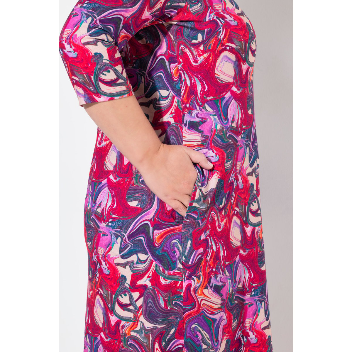 Robe en jersey, poches noir, ULLA POPKEN