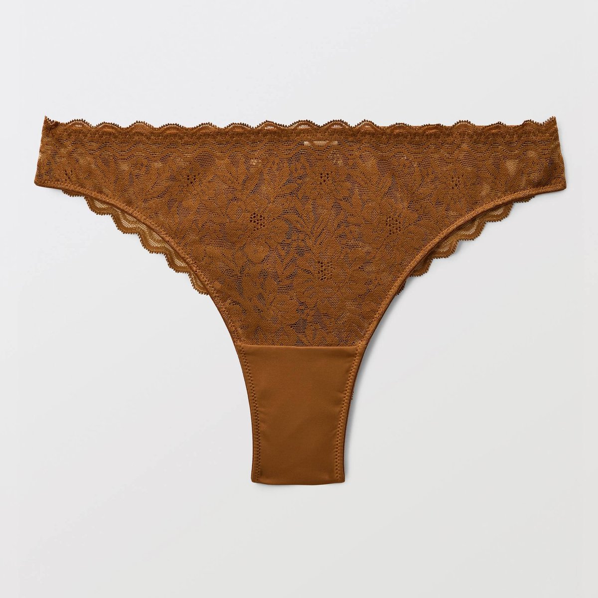Tanga LUCILE en dentelle chevreuil, MONOPRIX