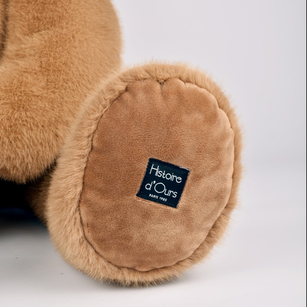 Ours en peluche CLEMENTIN 80 cm praline cacahuète, HISTOIRE D'OURS